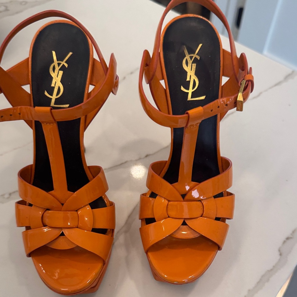 Yves Saint Laurent Orange Tribute Sandal